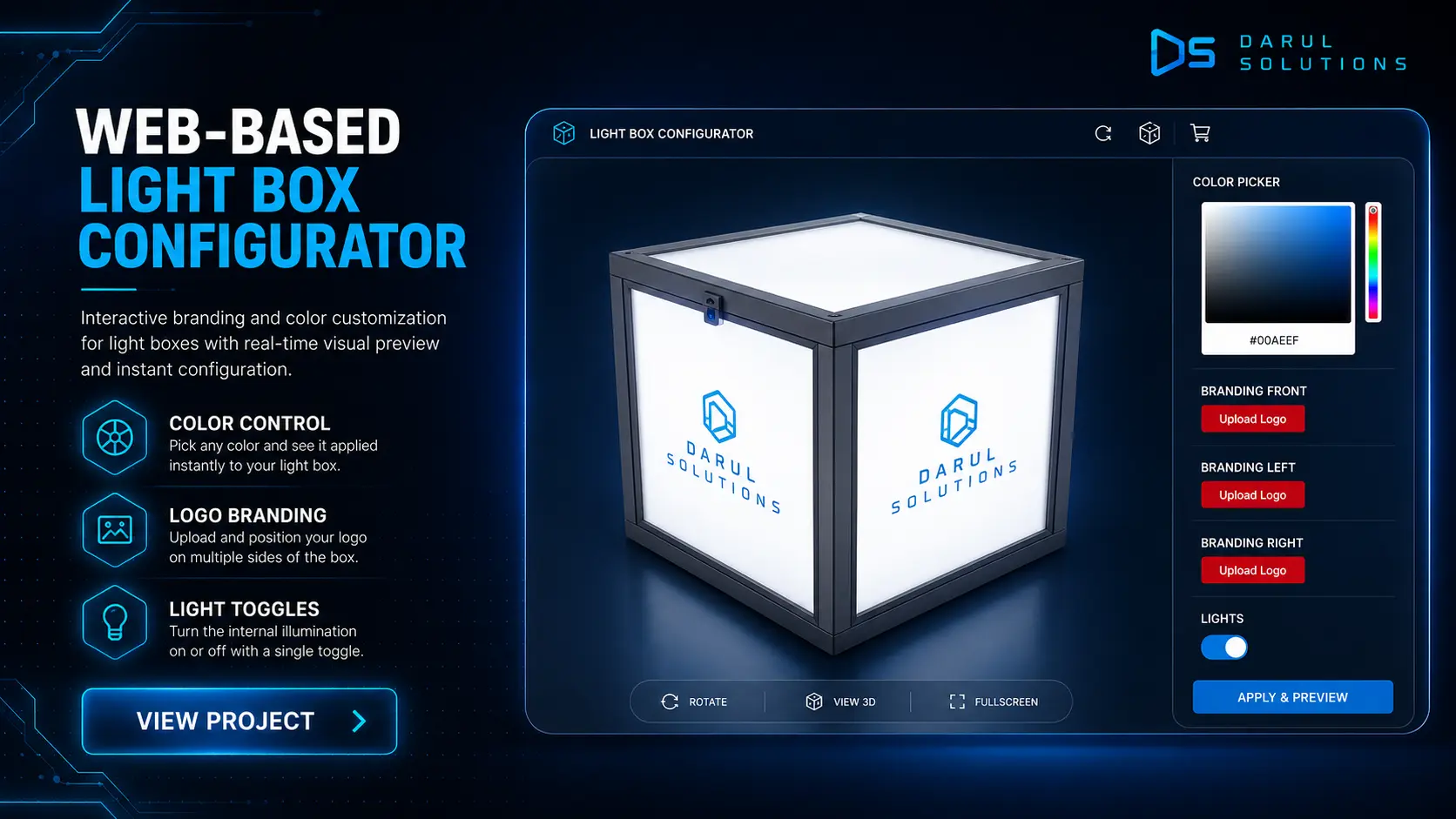 Light Box Configurator - Web Product Configurators visualization screenshot 1